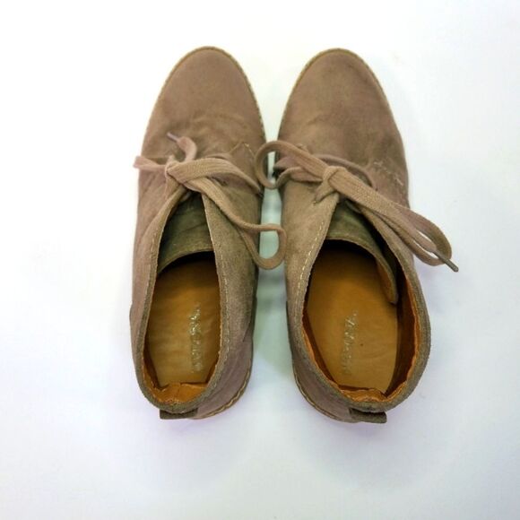 Merona Suede Lace Up Rubber Chunky Heel Ankle Boots Booties 8 - Picture 4 of 12